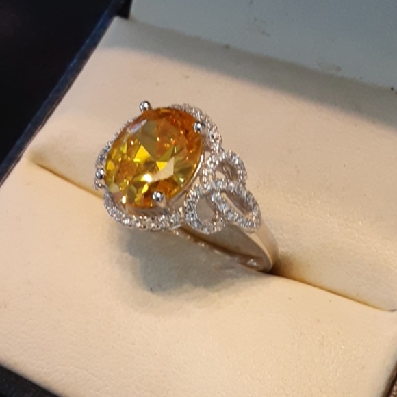 5.00ctw Simulated Yellow & White Diamonds 925 - Picture 4 of 8